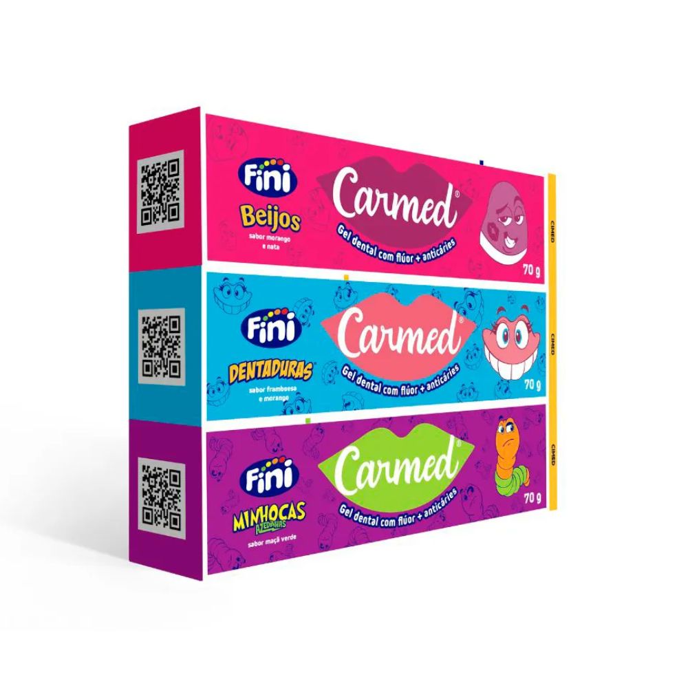 Kit Carmed com 3 Gel Dental Fini