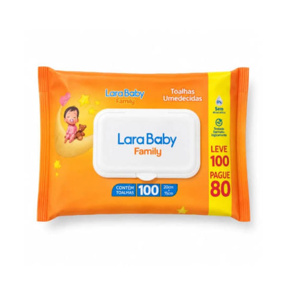 Lenço Umedecido Lara Baby Family Leve 100 Pague 80