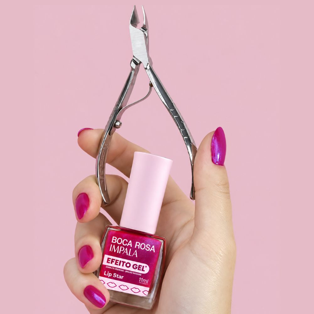 Esmalte Impala Efeito Gel Cintilante Boca Rosa Lip Star 11ml