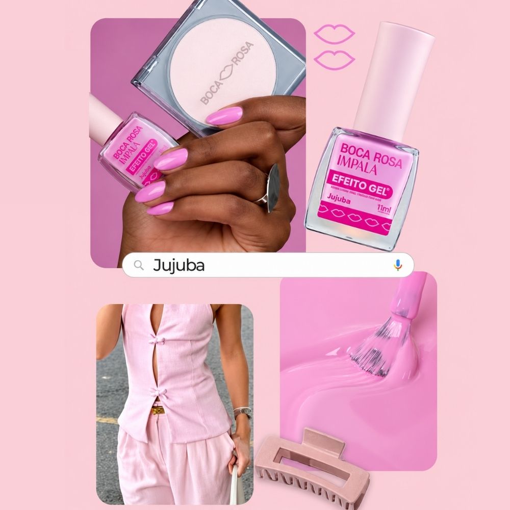 Esmalte Impala Efeito Gel Cremoso Boca Rosa Jujuba 11ml