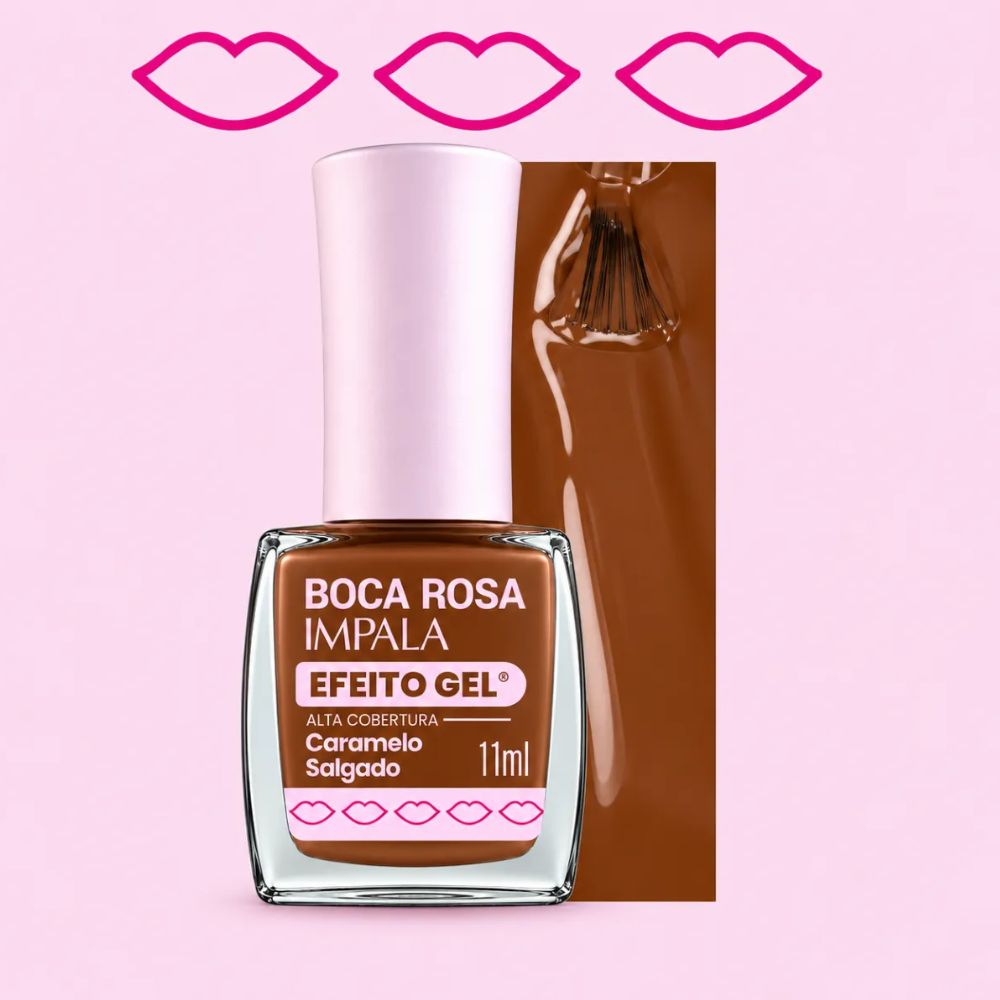Esmalte Impala Efeito Gel Cremoso Boca Rosa Caramelo Salgado 11ml