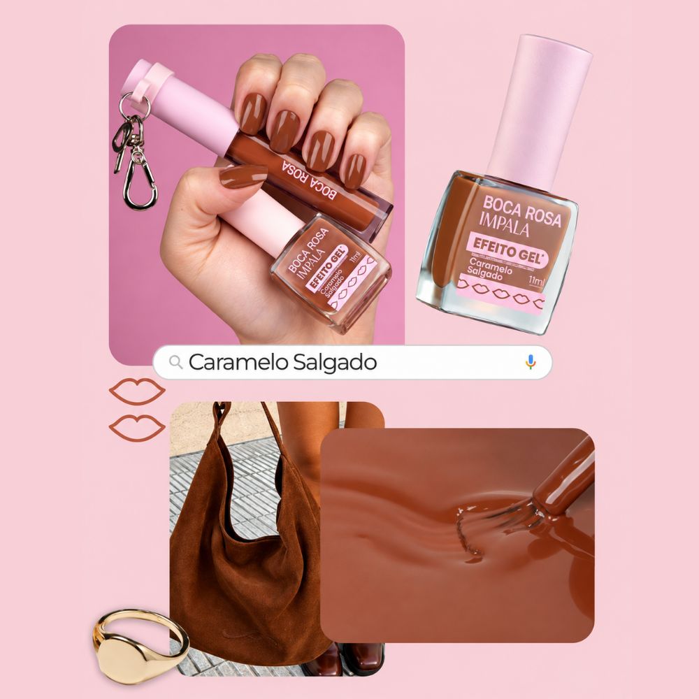Esmalte Impala Efeito Gel Cremoso Boca Rosa Caramelo Salgado 11ml