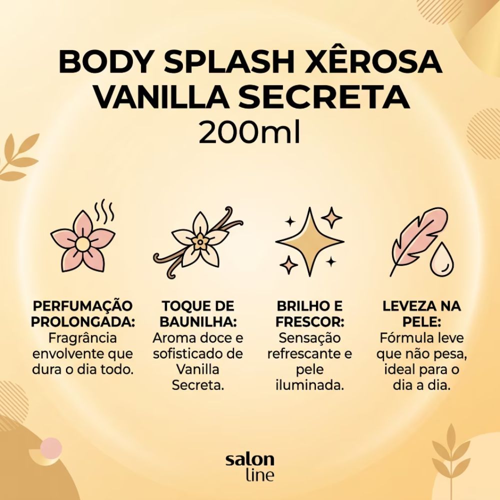 Body Splash Xerosa Salon Line Vanilla Secreta 200ml