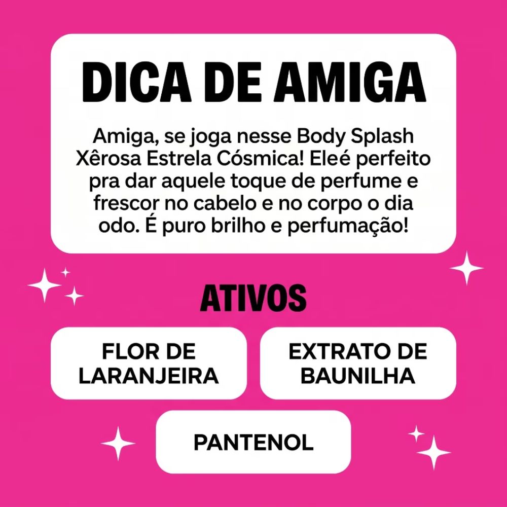 Body Splash Xerosa Salon Line Estrela Cosmica 200ml