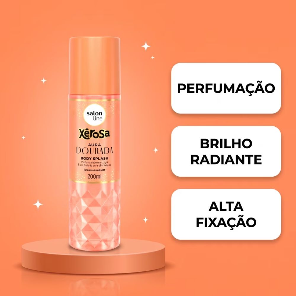 Body Splash Xerosa Salon Line Aura Dourada 200ml