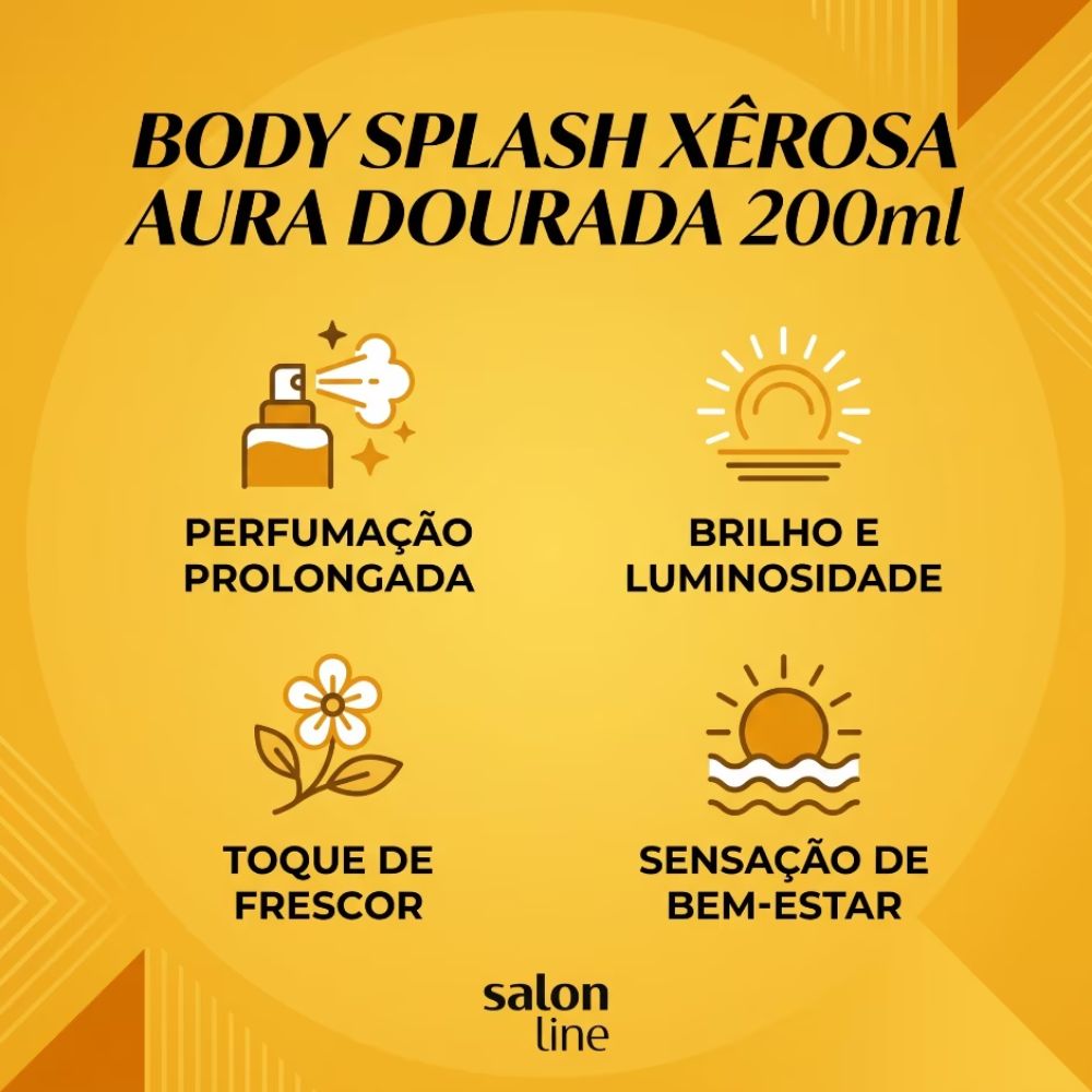 Body Splash Xerosa Salon Line Aura Dourada 200ml