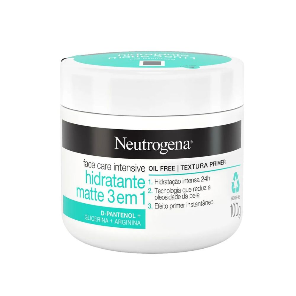 Creme Facial Neutrogena Face Care Intensive Hidratante Matte 3 em 1 com 100g