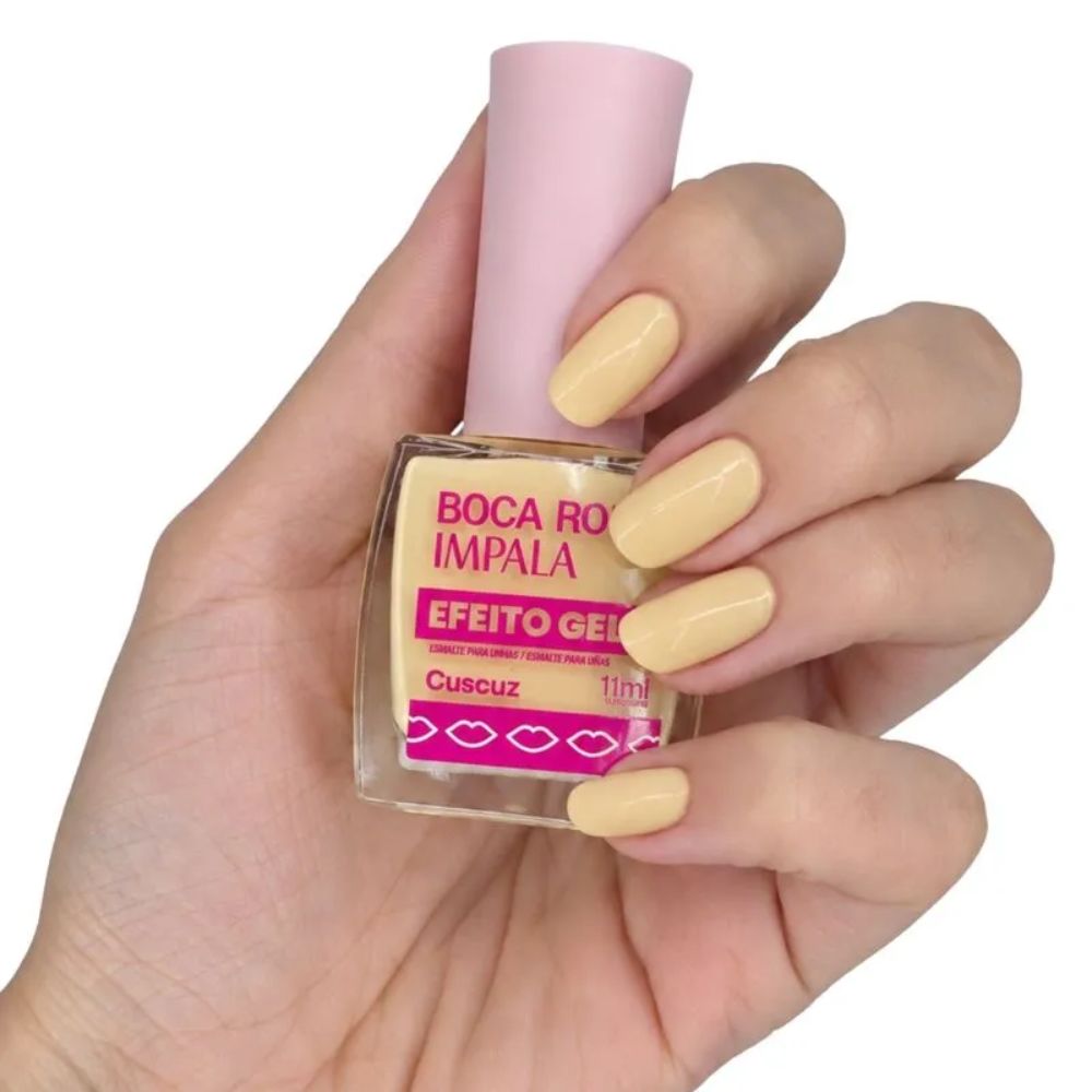 Esmalte Impala Efeito Gel Cremoso Boca Rosa Cuscuz 11ml