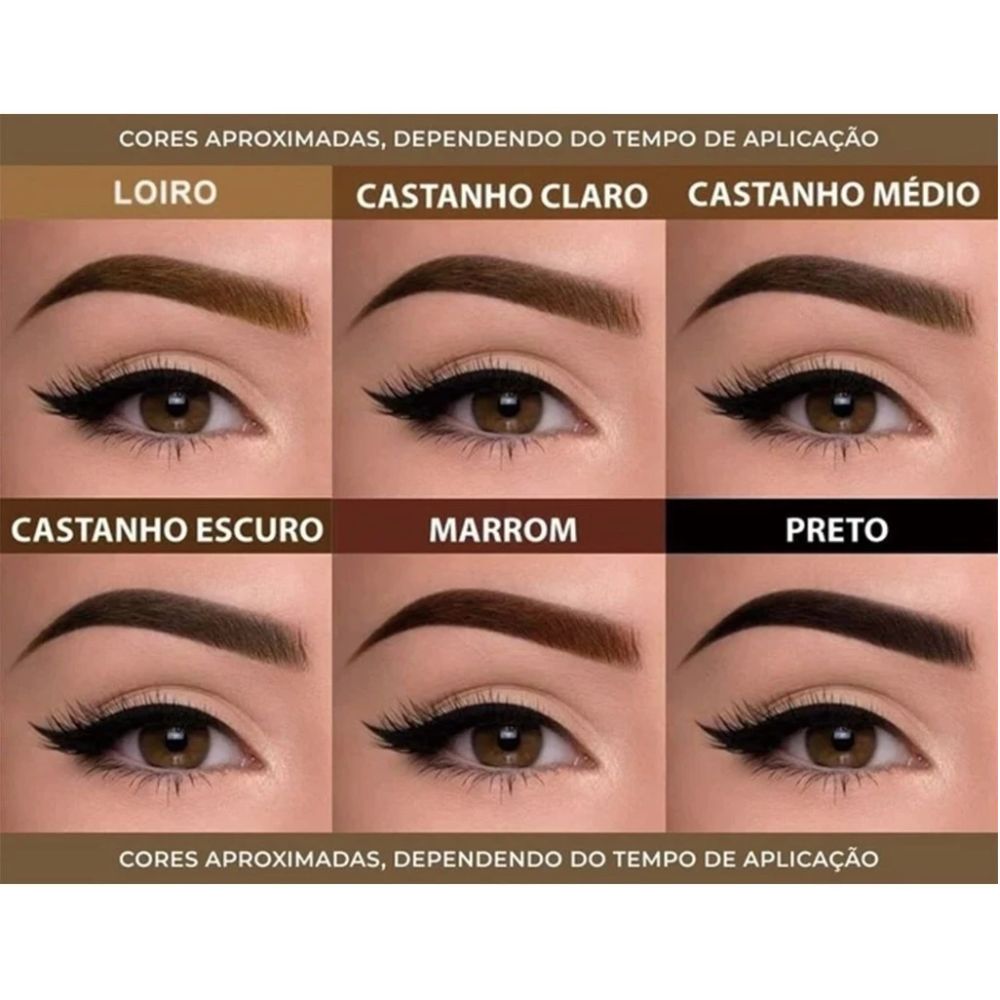 Kit Makiaj Henna 1,5g + Fixador 10ml Castanho Claro