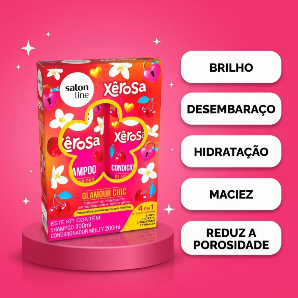 Kit Xêrosa Salon Line Shampoo 300ml + Condicionador 200ml Glamour Chic