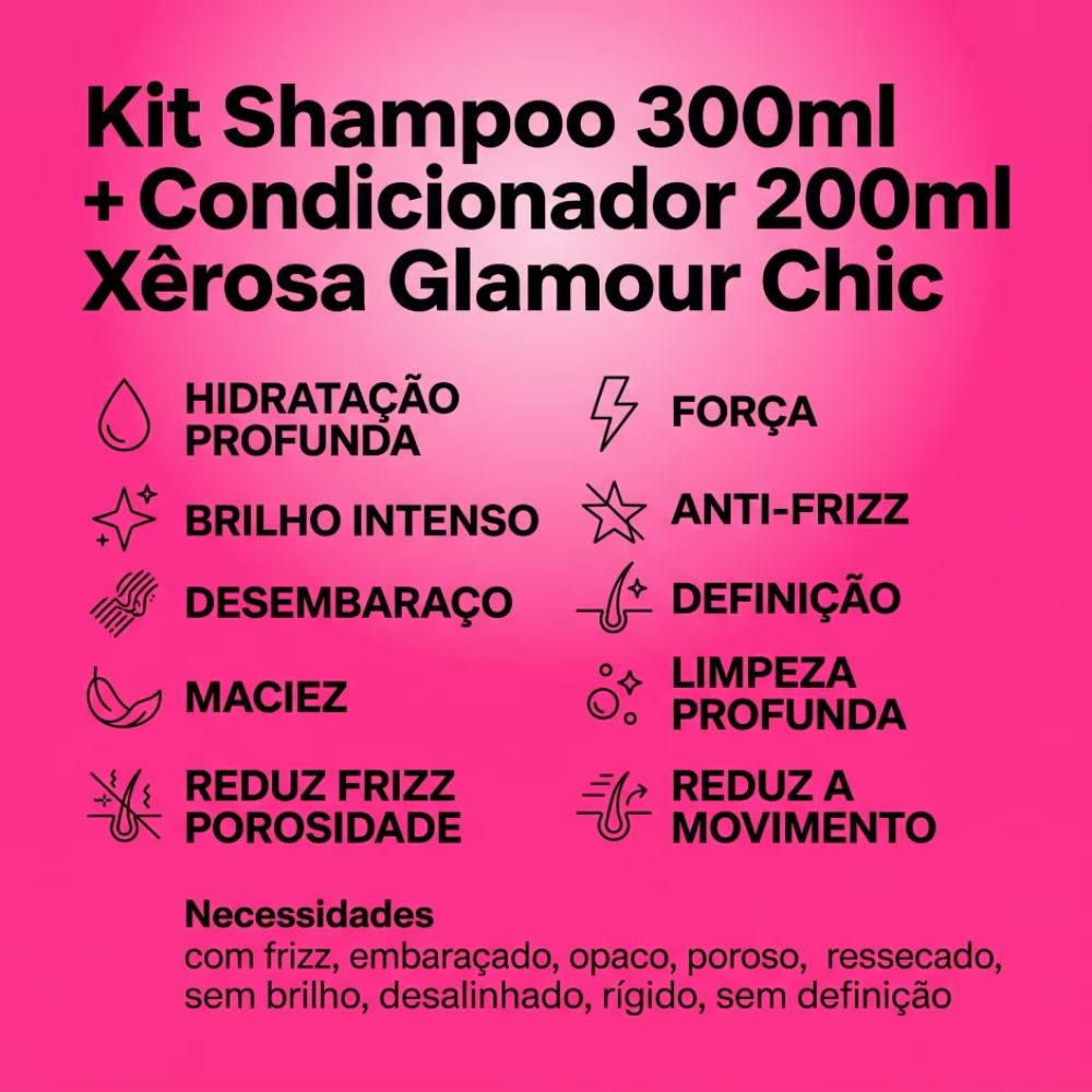 Kit Xêrosa Salon Line Shampoo 300ml + Condicionador 200ml Glamour Chic