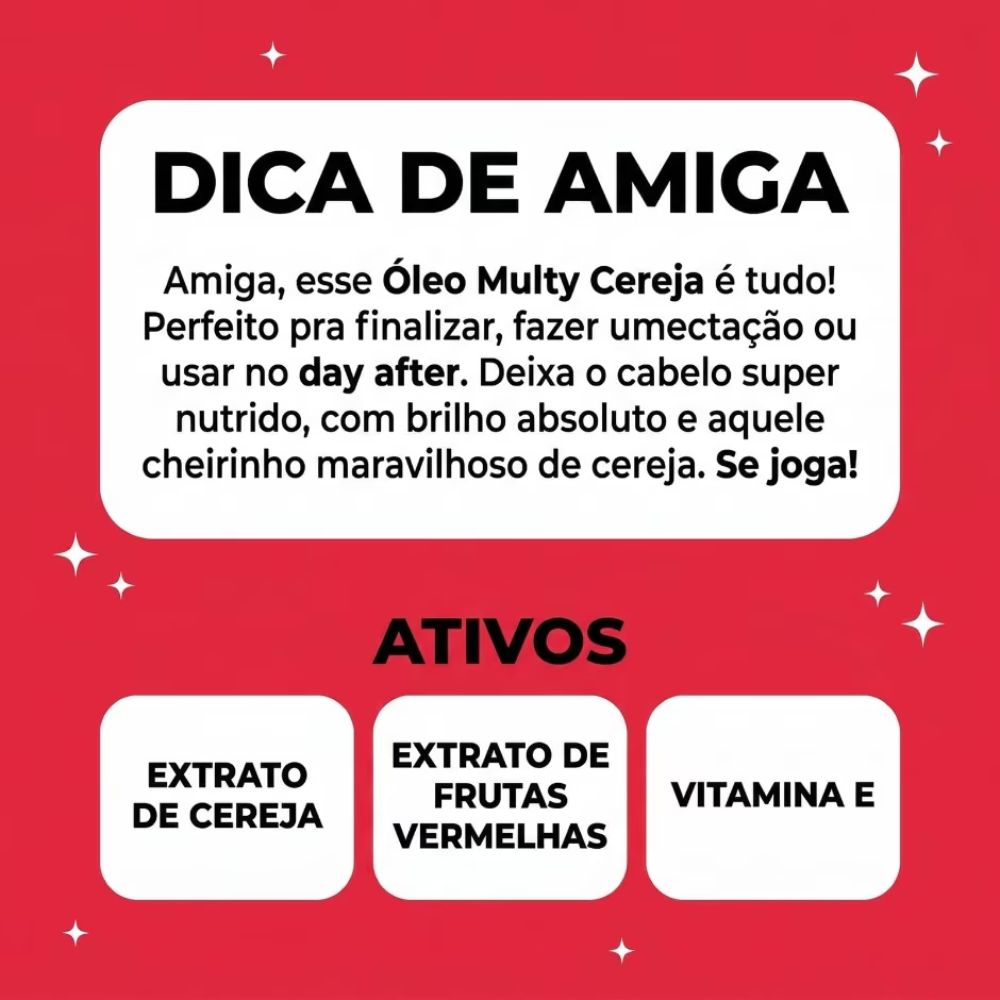 Óleo Capilar Cachos Dos Sonhos Salon Line Multy Cereja 50ml