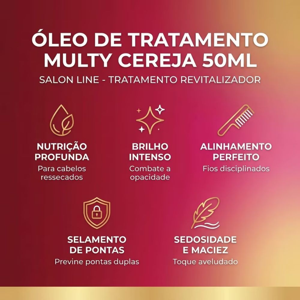 Óleo Capilar Cachos Dos Sonhos Salon Line Multy Cereja 50ml