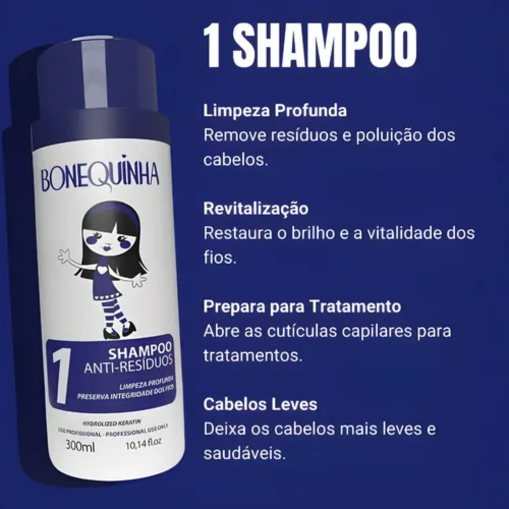 Kit Bonequinha Tradicional Shampoo 300ml + Máscara 300ml