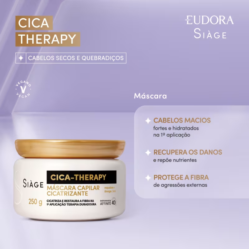 Kit Eudora Siàge Cica-Therapy Shampoo + Condicionador + Máscara Capilar