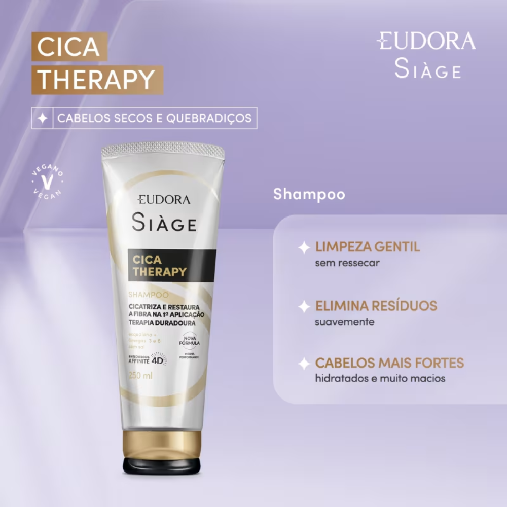Kit Eudora Siàge Cica-Therapy Shampoo + Condicionador + Máscara Capilar