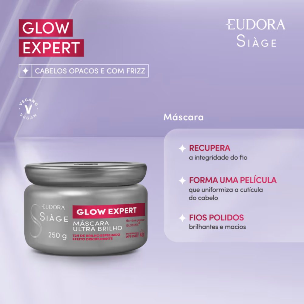 Kit Eudora Siàge Glow Expert Shampoo + Condicionador + Máscara Capilar