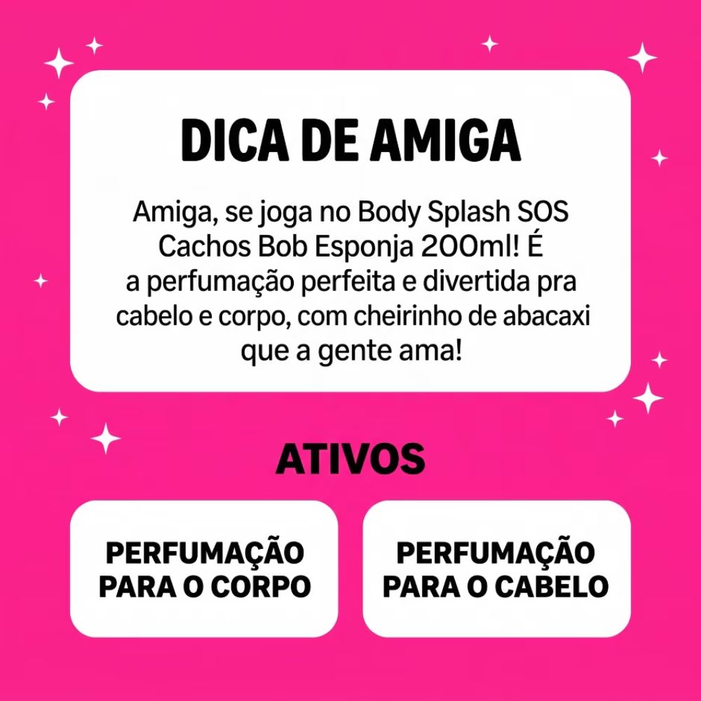 Body Splash Salon Line SOS Cachos Bob Esponja 200ml