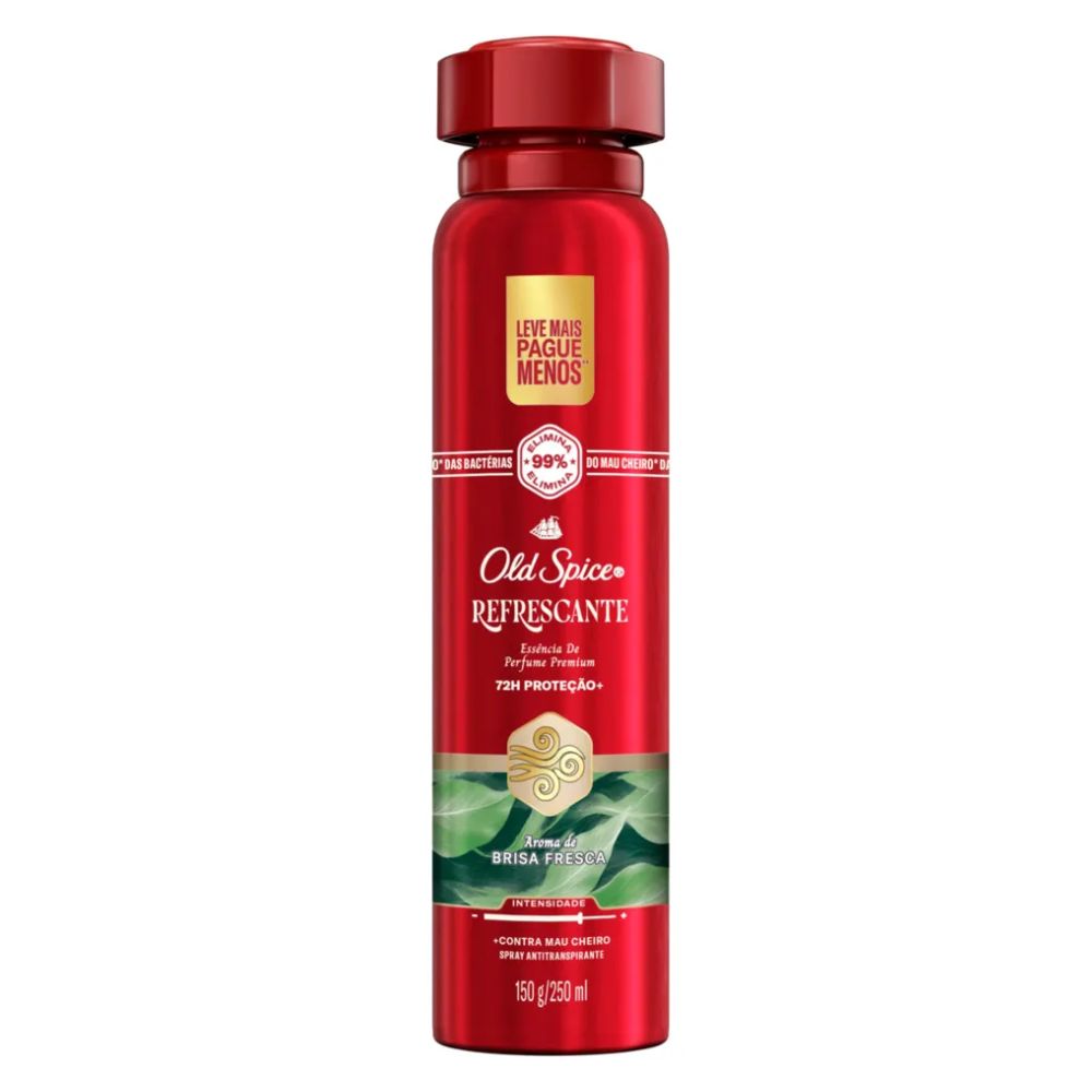 Desodorante Antitranspirante Aerosol Old Spice Refrescante Spray Masculino 72h 150ml