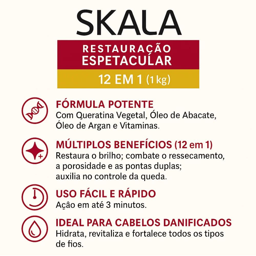 Creme de Tratamento Skala Restauração Espetacular 12 em 1 1000g