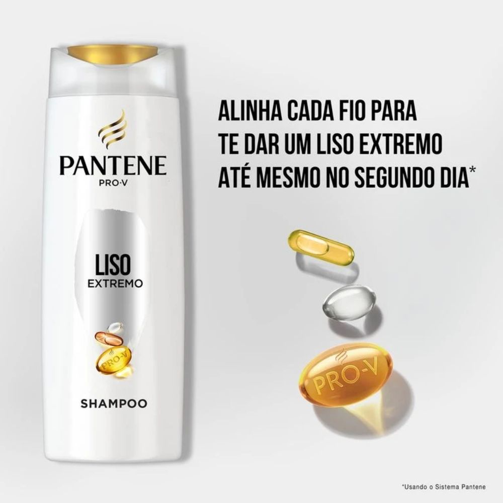 Kit Pantene Shampoo 350ml + Condicionador 175ml Liso Extremo