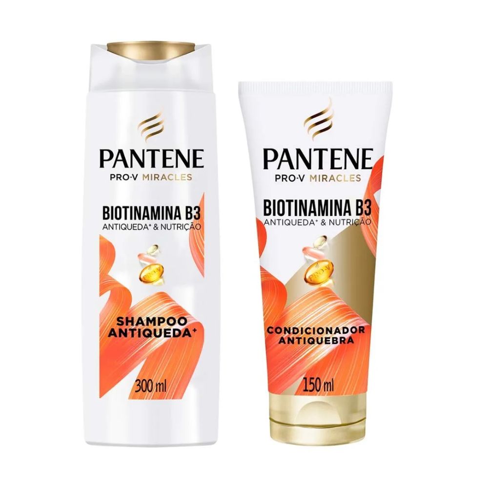 Kit Pantene Shampoo 300ml + Condicionador 155ml Biotinamina