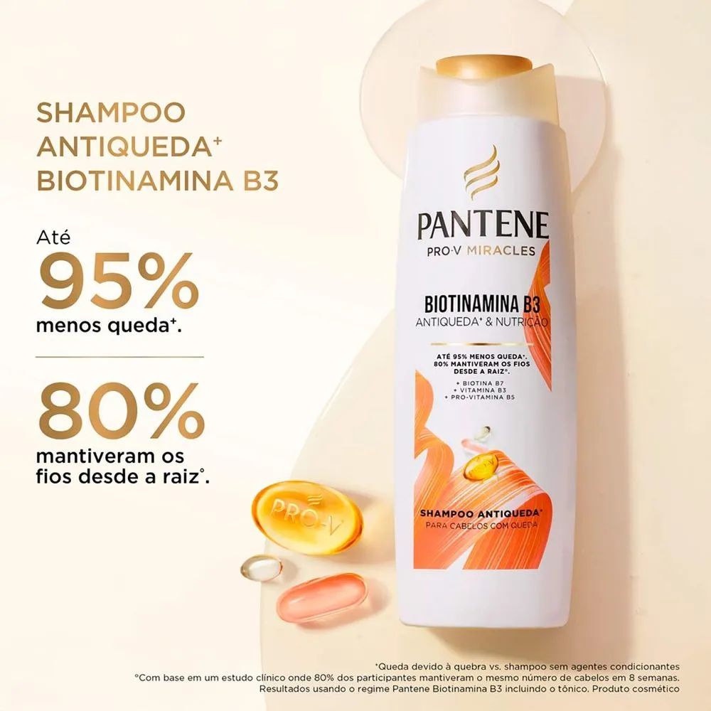 Kit Pantene Shampoo 300ml + Condicionador 155ml Biotinamina