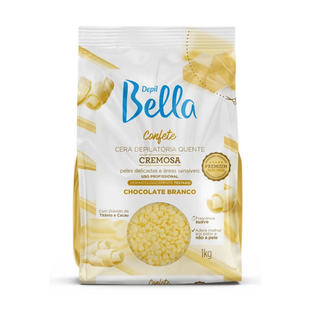 Cera Depilatória Depil Bella Confete Chocolate Branco 1 kg