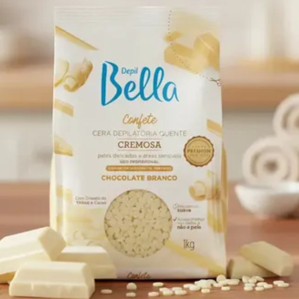 Cera Depilatória Depil Bella Confete Chocolate Branco 1 kg