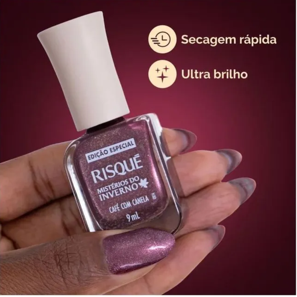 Esmalte Risqué Mistérios do Inverno Café com Canela Metálico 9ml
