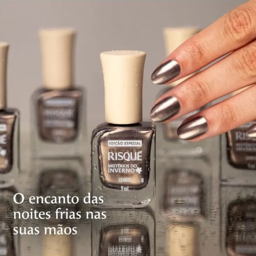 Esmalte Risqué Mistérios do Inverno Granizo Metálico 9ml