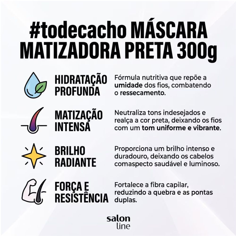 Máscara Matizadora Salon Line #ToDeCacho Preta 300 g