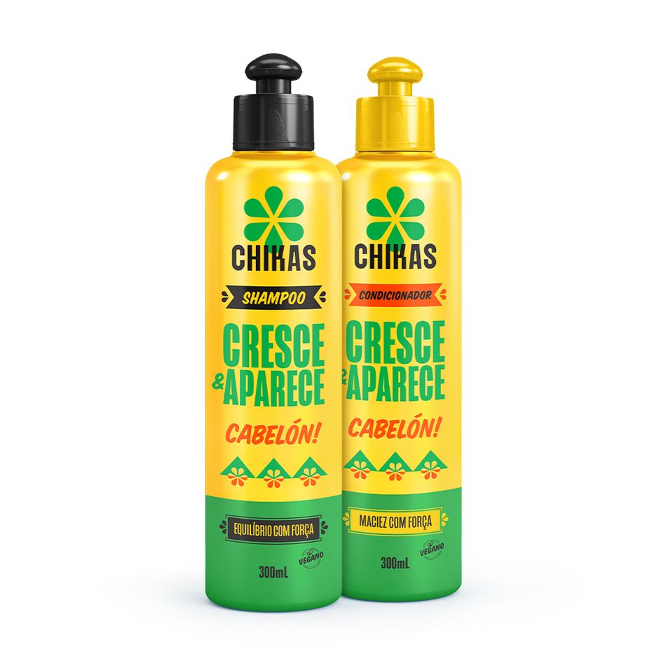 Kit Chikas Shampoo 300ml + Condicionador 300ml Cresce e Aparece