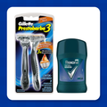 Kit Gillette Prestobarba 3 com 2 Aparelhos + Desodorante Antitranspirante Stick Rexona Active Dry 45g