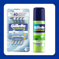 Kit Gillette Prestobarba 3 Cool 4 Aparelhos + Espuma de Barbear Sensitive 56g