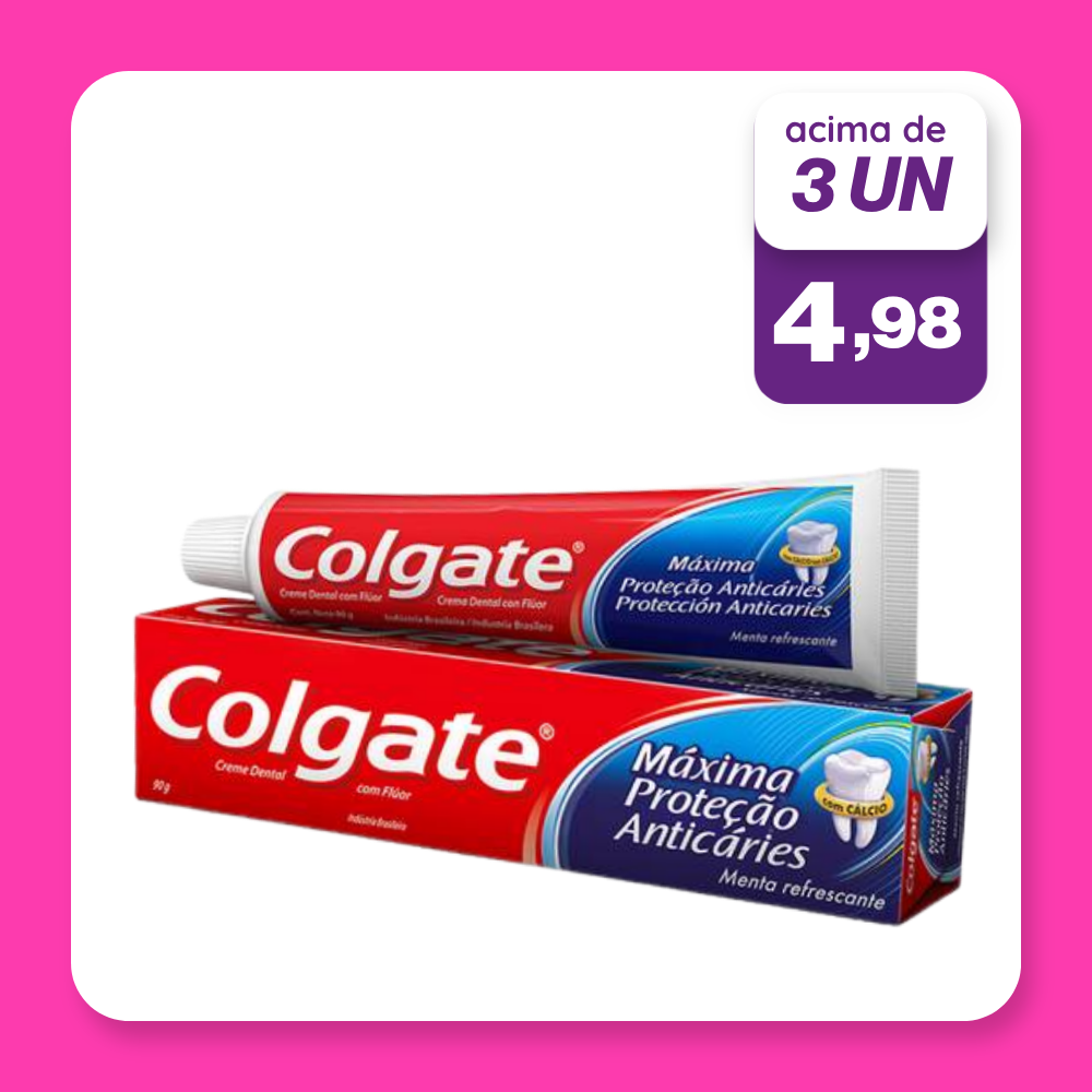 Creme Dental Colgate Máxima Proteção Anticáries 90g