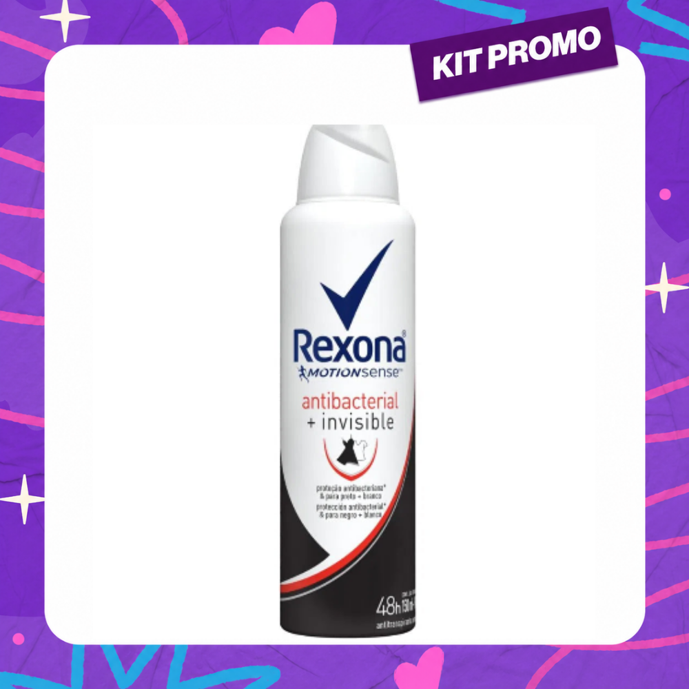 Desodorante Aerosol Rexona Antibacterial Invisible 150 ml