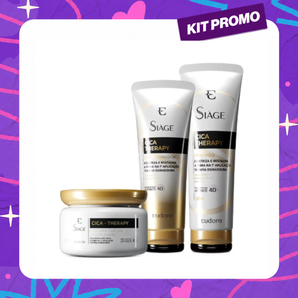 Kit Eudora Siàge Cica-Therapy Shampoo + Condicionador + Máscara Capilar