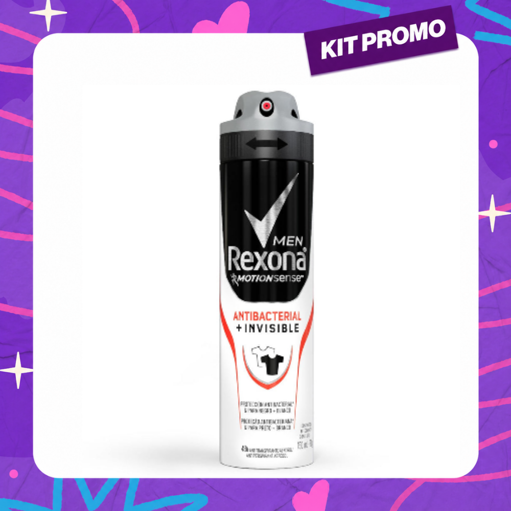 Desodorante Aerosol Rexona Men Antibacterial Invisible 150 ml
