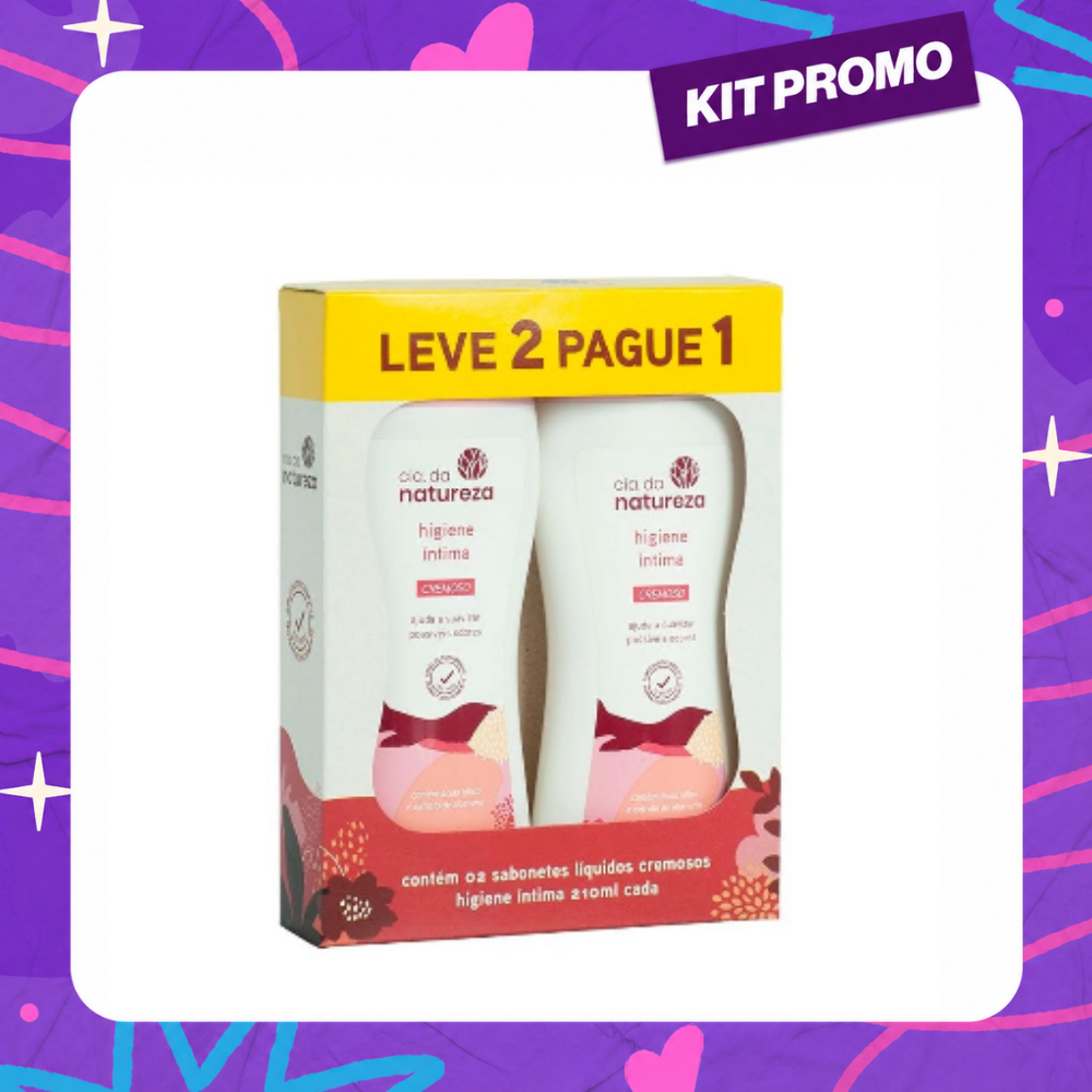Kit Cia da Natureza Sabonete Íntimo Tradicional Leve 2 Pague 1 210ml