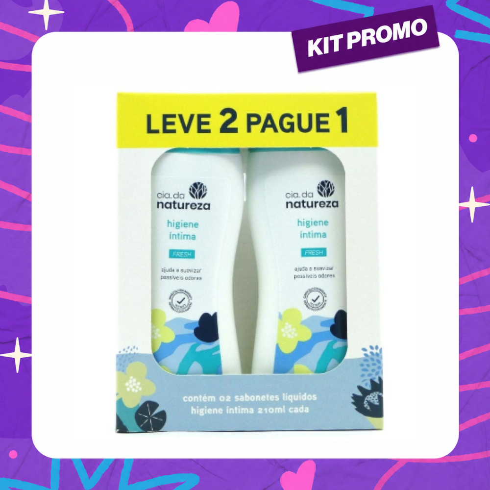 Kit Cia da Natureza Sabonete Íntimo Fresh Leve 2 Pague 1 210ml