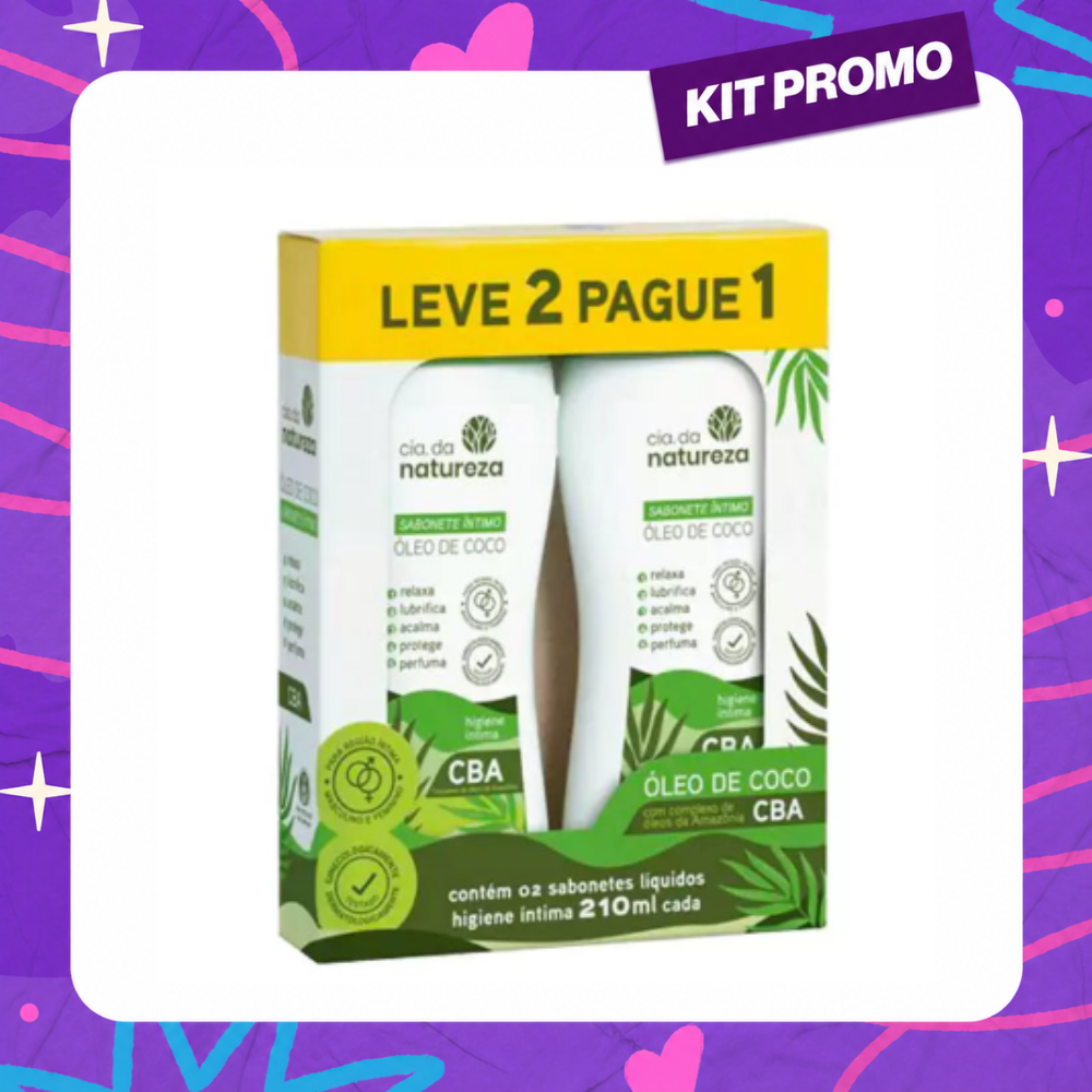 Kit Sabonete Íntimo Cia da Natureza Óleo de Coco 210ml