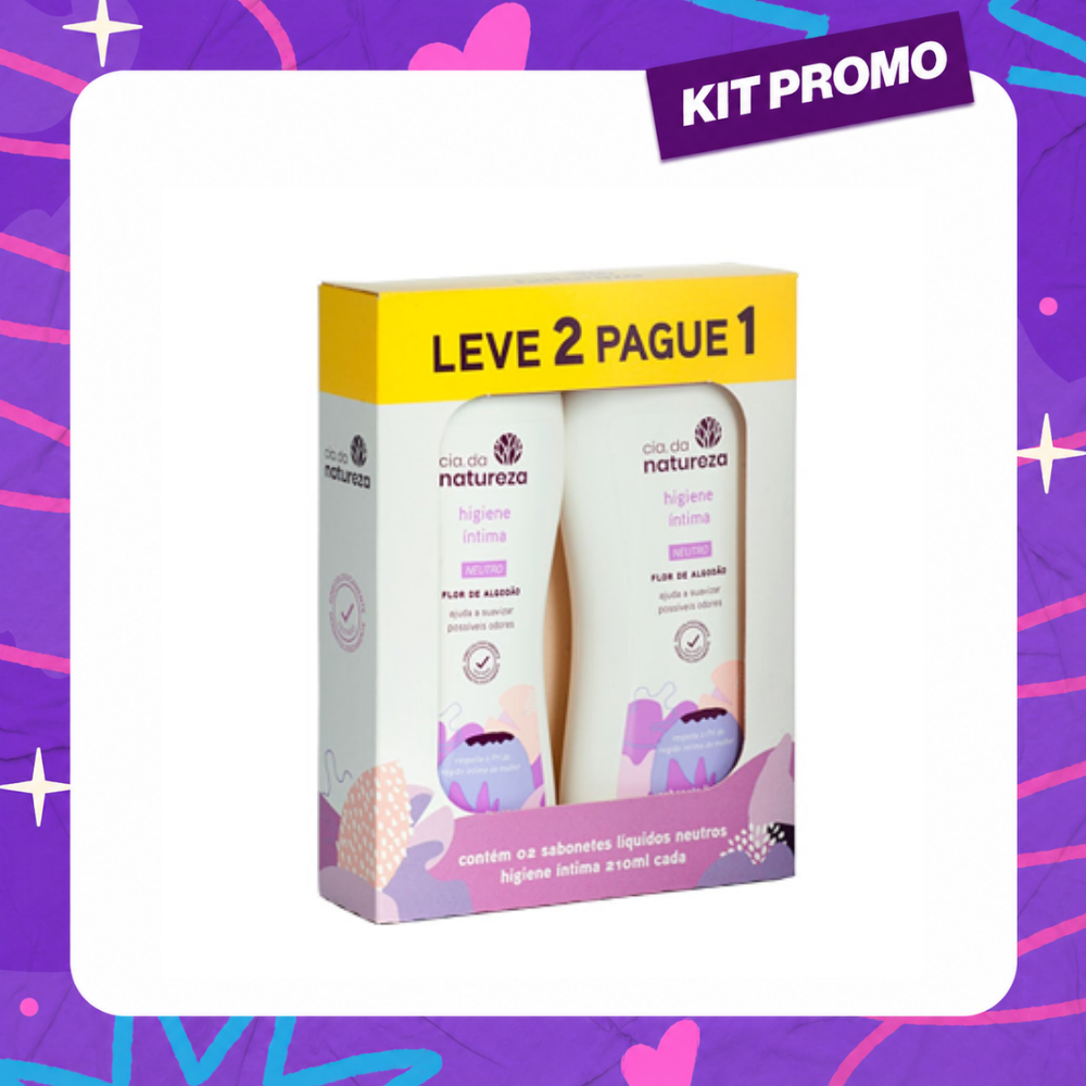 Kit Cia da Natureza Sabonete Íntimo Neutro Leve 2 Pague 1 210ml