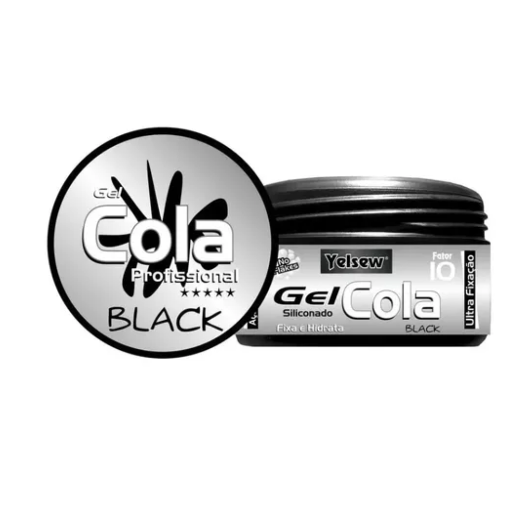 Gel Cola Yelsew Black Siliconado Ultra Fixação 240g