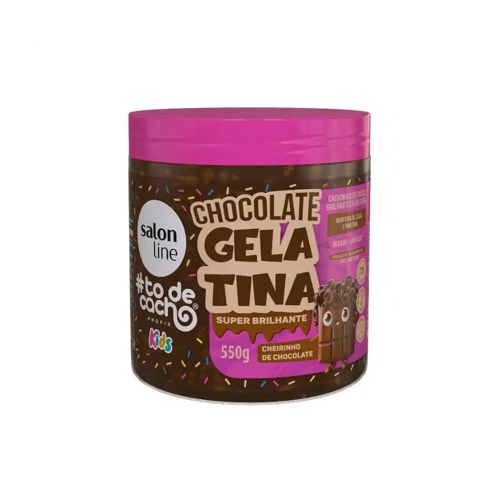 Gelatina Salon Line #ToDeCacho Kids Super Brilhante Chocolate 550g