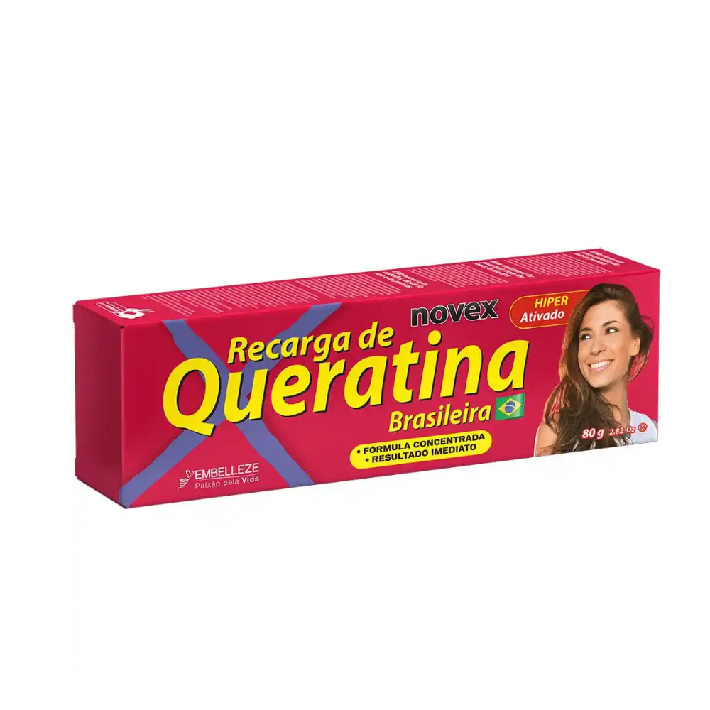 Tratamento Reconstrutor Embelleze Novex Recarga de Queratina Brasileira 80g