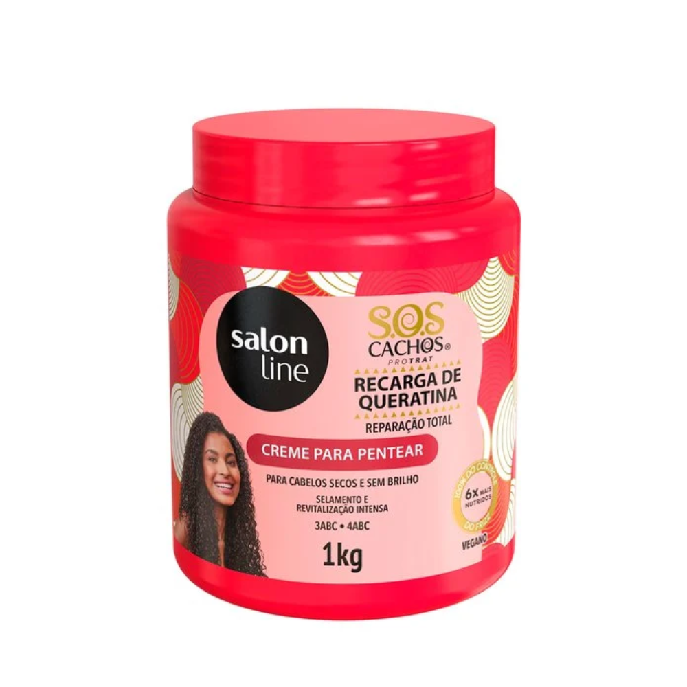 Creme para Pentear Salon Line SOS Cachos Queratina Recarga