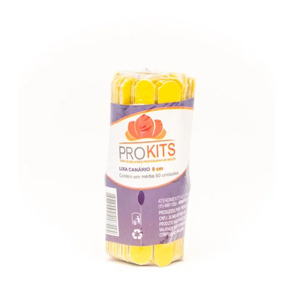 Lixa de Unha Prokits Pacote 8cm com 50 Unidades