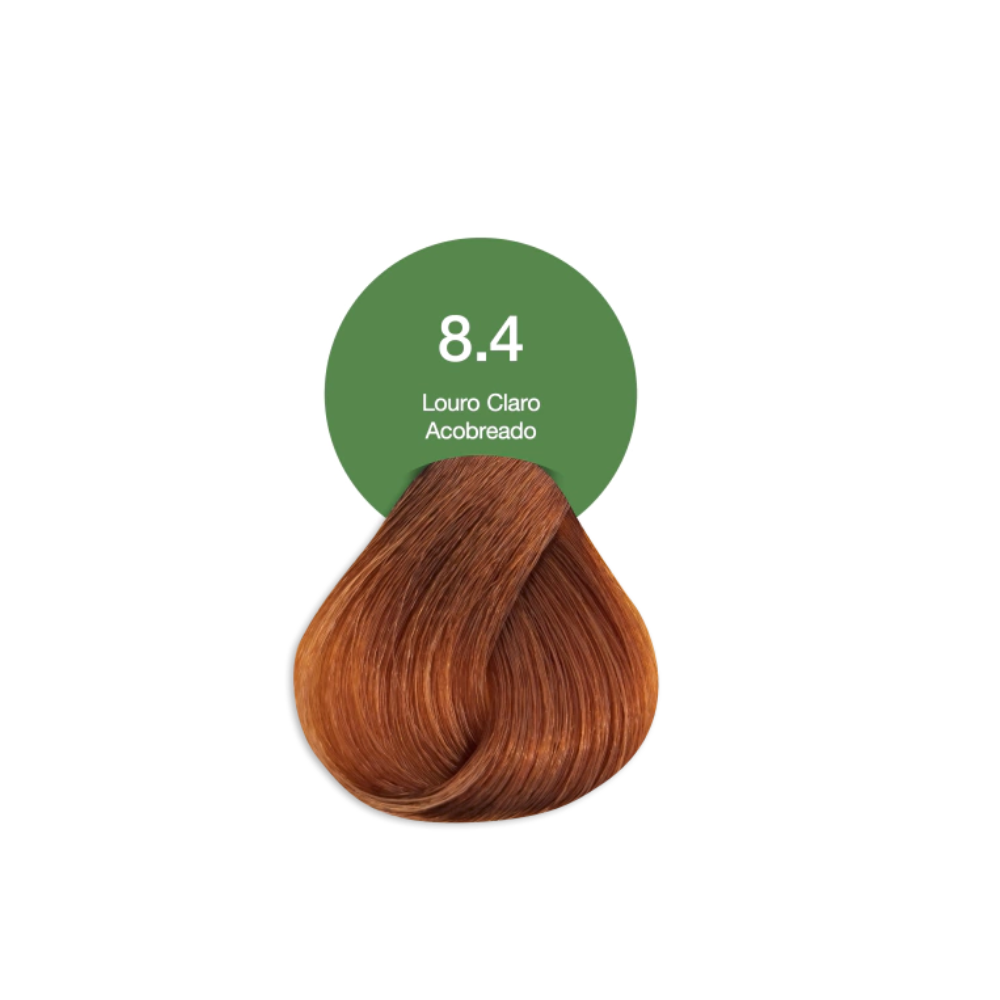 Coloração Creme Permanente Vegana 8.4 Louro Claro Acobreado