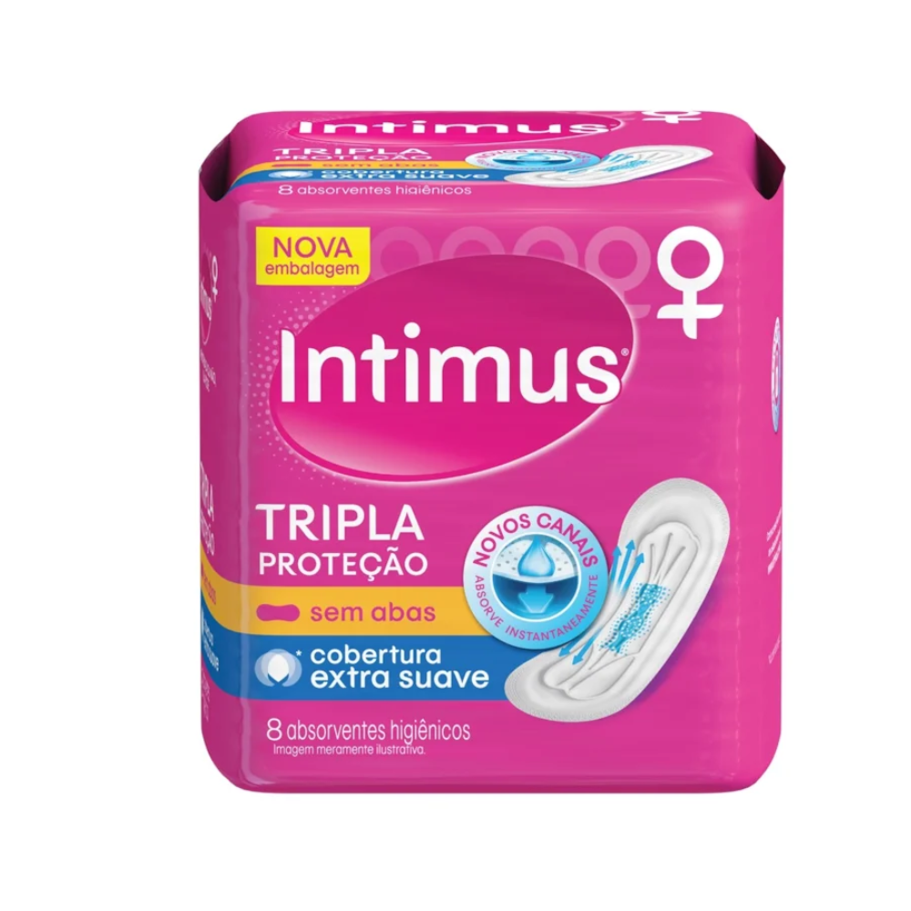 Absorvente Intimus Tripla Proteção Extra Suave sem Abas 8 Unidades